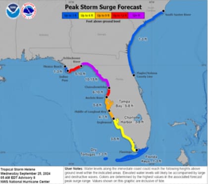 Las alertas por marejadas ciclónicas en Florida