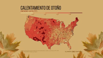 Las áreas que están coloreadas con un color rojo más oscuro son las que sufrieron el mayor aumento de temperatura de este estudio