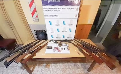 Las armas secuestradas en el allanamiento