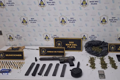 Las armas y municiones secuestradas por la policía bonaerense