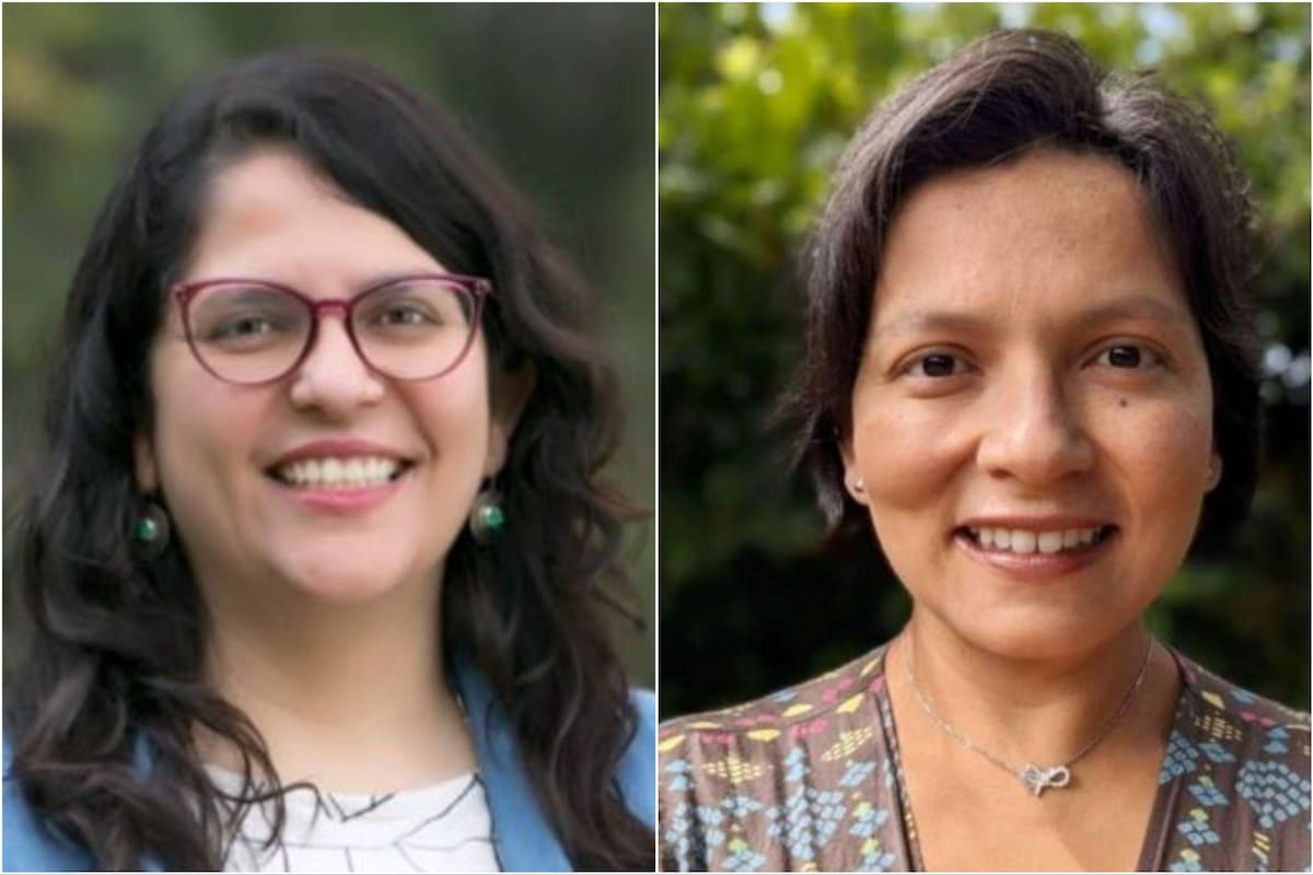 Las astrónomas Laura Pérez (chilena, a la izquierda) y Paola Pinilla (colombiana, a la derecha)