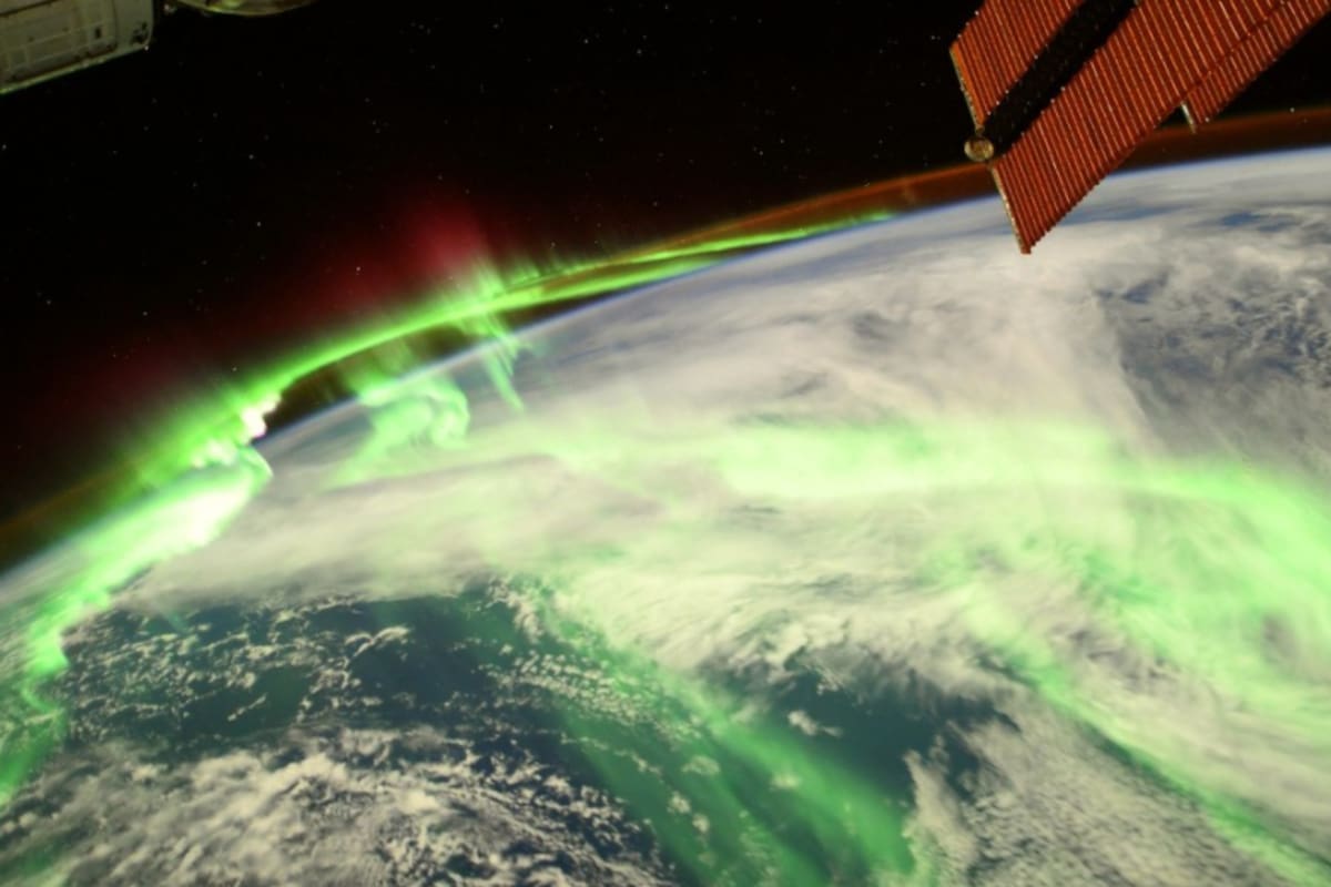 Las auroras captadas por Thomas Pesquet desde la nave ISS