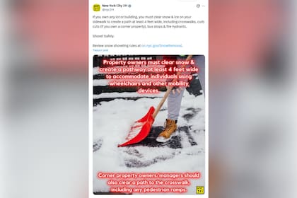 Las autoridades de la ciudad de Nueva York recordaron la regla de limpieza de nieve para propietarios