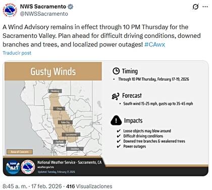 Las autoridades han activado avisos de viento y advertencias de tormenta