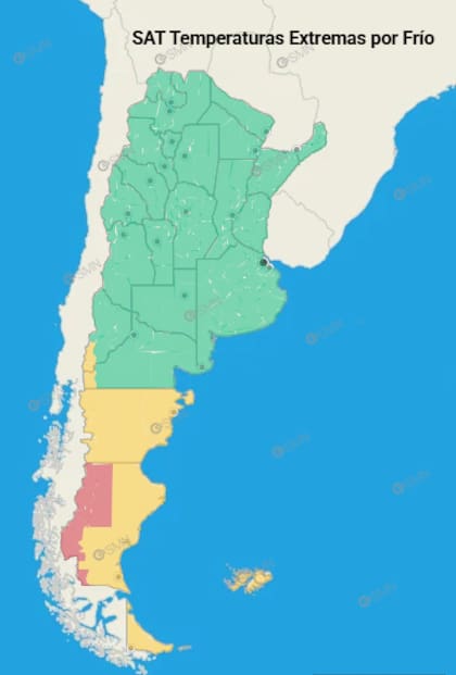Las bajas temperaturas prevalecerán en la Patagonia