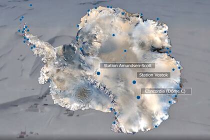 Las bases antárticas que registraron las altas temperaturas.
