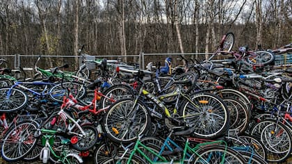 Las bicicletas, el medio que usan los migrantes para cruzar a Noruega