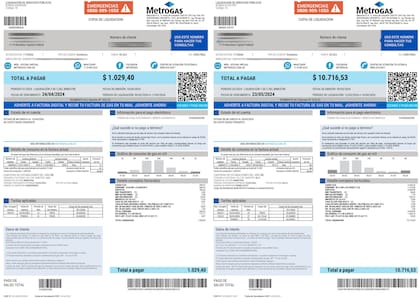 Las boletas de gas subieron el mes pasado 900% en algunos casos, como le sucedió a un usuario de Metrogas, que duplicó su consumo de gas de 30 a 60 m3, y el costo fijo pasó de $399 a $6456 (1500%); en total, la boleta subió de $1029 a $10.716.