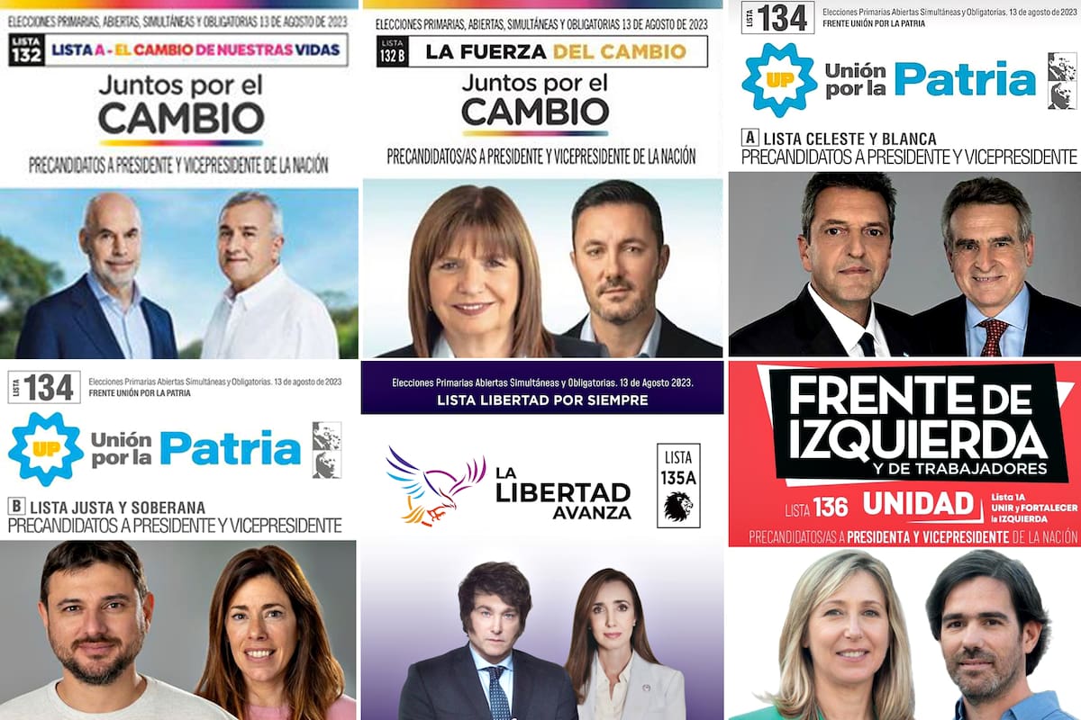 Las boletas de los principales precandidatos a presidente