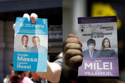 Las boletas de Sergio Massa y Javier Milei para el balotaje 2023