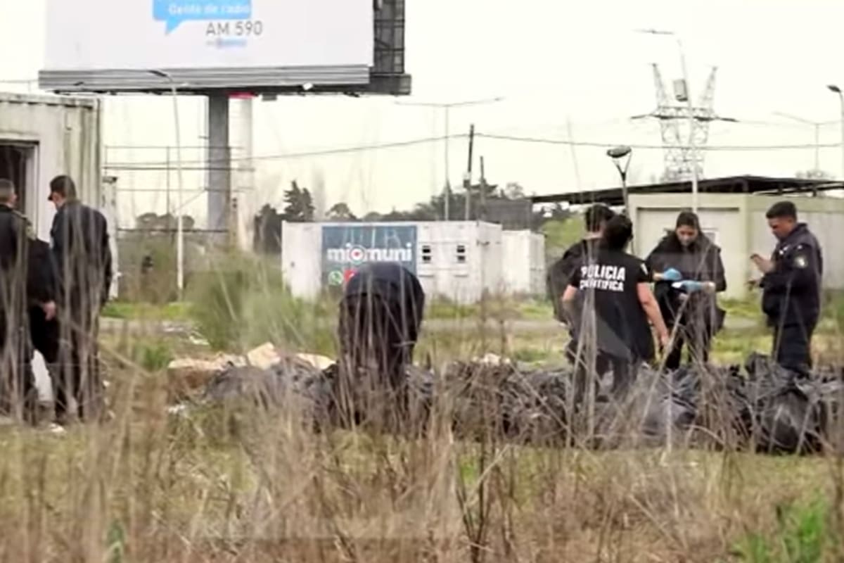 Las bolsas con los elementos confiscados duranre el allanamiento en el exvacunatorio junto a la Panamericana