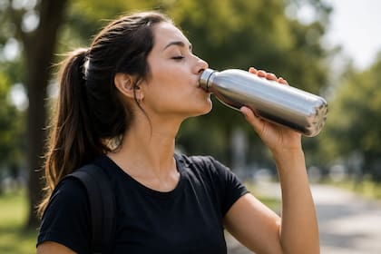 Las botellas de acero inoxidable suelen ser las más recomendadas para el uso diario (Imagen ilustrativa con IA)