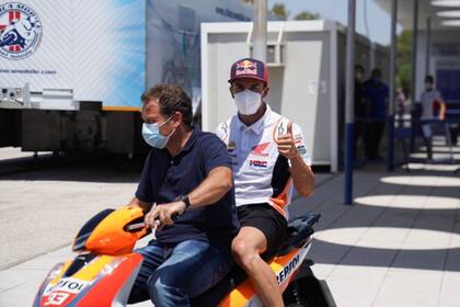 Las buenas sensaciones físicas de Márquez tras pasar hoy por el circuito de Jerez