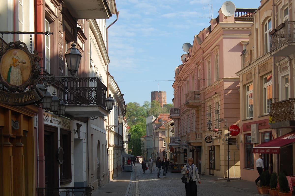 Las calles de la ciudad vieja de Vilna