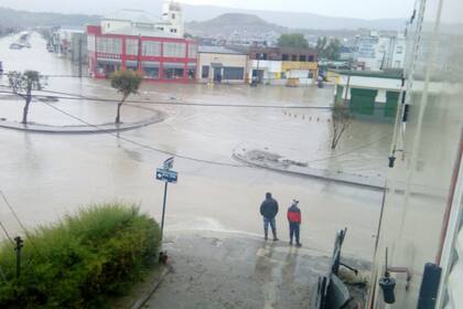 Las calles del centro, anegadas