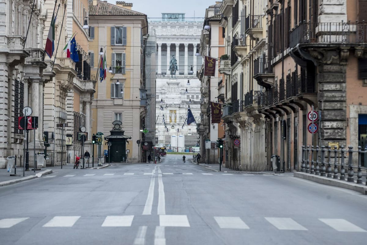 Las calles desiertas en Roma