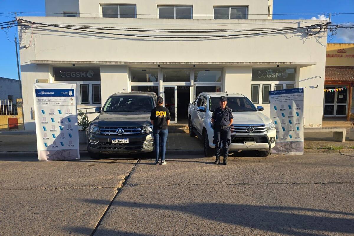Las camionetas secuestradas por la policía bonaerense