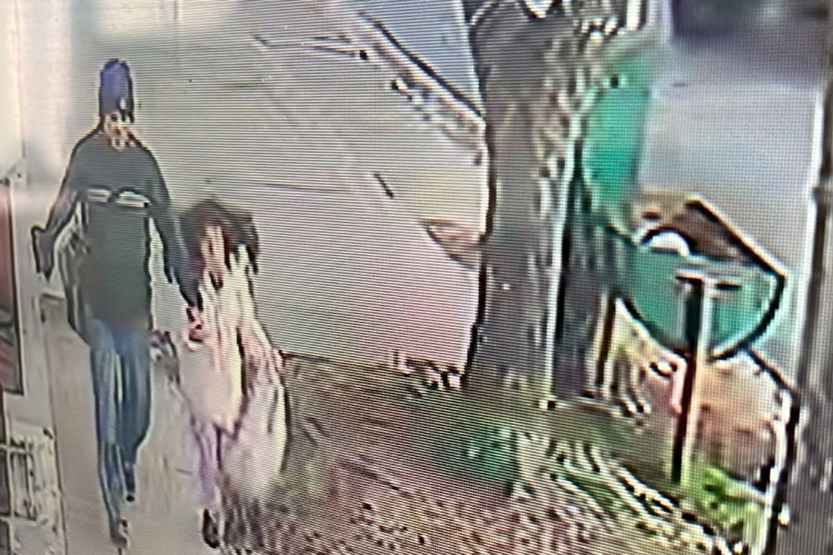 Las capturas de las cámaras de seguridad donde se observa al sospechoso con la hija de la víctima