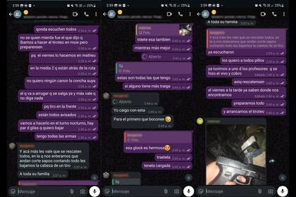 Las capturas del chat de los organizadores de la masacre