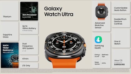 Las características técnicas del Galaxy Watch Ultra de Samsung