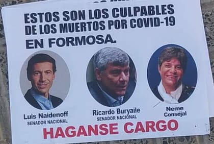 Las caras de Naidenoff, Buryaile y Neme, acusados de ser culpables de los contagios y muertes por coronavirus en Formosa