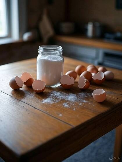 Las cáscaras de huevo y el bicarbonato son ingredientes fáciles de tener en la casa (Foto: Grok)