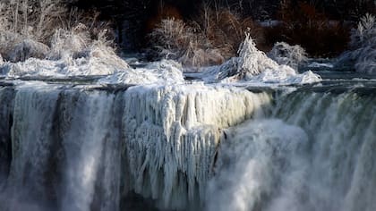En fotos: las cataratas del Niágara, congeladas por la ola de frío extremo en EE.UU.