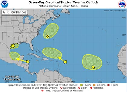 Las cinco ondas tropicales monitoreadas por el NHC