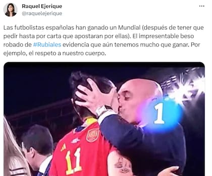 Las críticas hacia el beso que Rubiales le dio a Jenni Hermoso