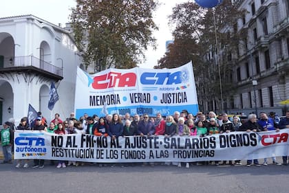 Las CTA, en Plaza de Mayo