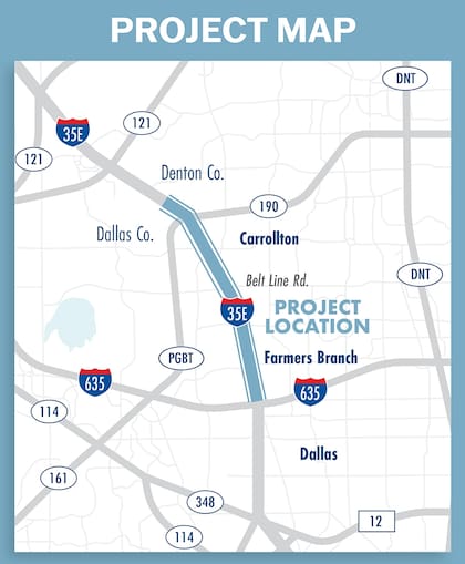 Las cuadrillas de trabajo harán labores del condado de Dallas hasta el límite del condado de Denton