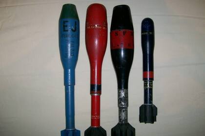 Las cuatro granadas de fusil halladas en el departamento de Palermo de la familia Mochkovsky, fundadora de la tradicional casa de juegos electrónicos Sacoa