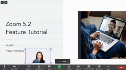 Las diapositivas de las presentaciones se podrán combinar con la imagen del presentador en esta nueva actualización de Zoom