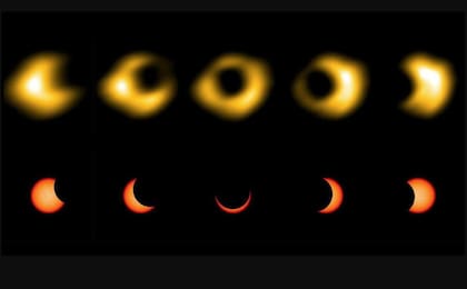 Las distintas etapas del eclipse solar anular
