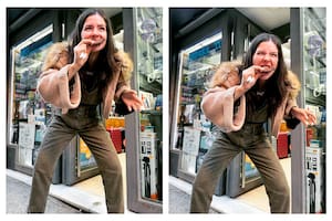 Las dos fotos del posteo de la China Suárez disfrutando de un helado por las calles de Madrid