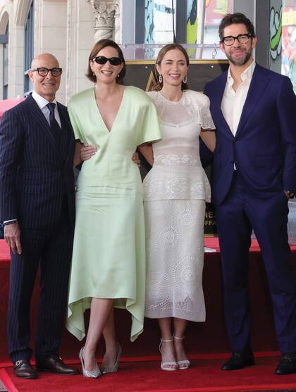 Las
dos parejas: Tucci
y su mujer, Felicity
Blunt, y Emily
con su marido, el
también actor
John Krasinski