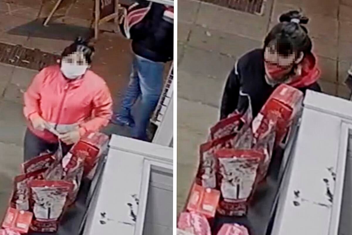 Las dos sospechosas quedaron registradas por las cámaras de seguridad de un quiosco