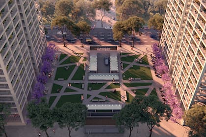 Las dos torres en espejo de 36 pisos,de Quartier del Bajo