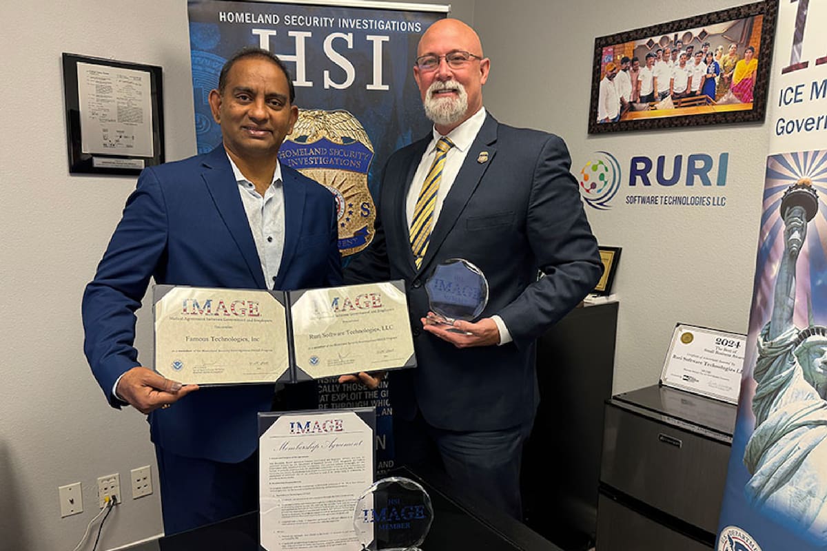 Las empresas Ruri Software Technologies y Famous Technologies, Inc. firmaron un acuerdo con el ICE a través del programa Image