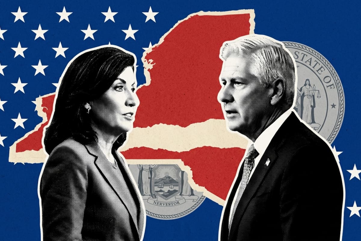 Las encuestas en Nueva York muestran un escenario electoral donde la gobernadora Kathy Hochul mantiene una ventaja sólida sobre su rival republicano, a pesar de una baja en sus índices de aprobación