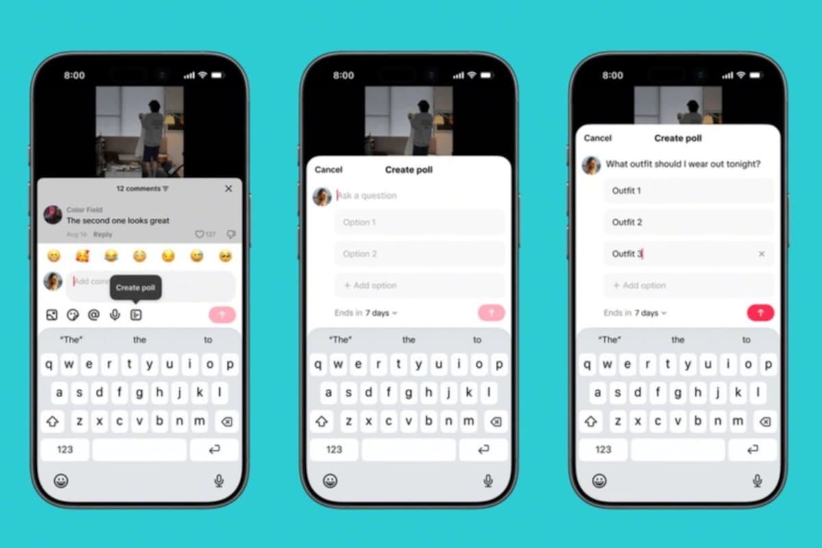 Las encuestas llegaron a los comentarios de los videos de TikTok
