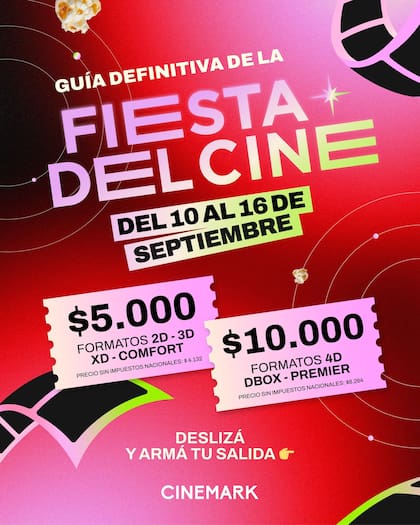 Las entradas para formatos 2D-3D tienen un valor de $5000 y para 4D de $10.000 (Foto: Cinemark)