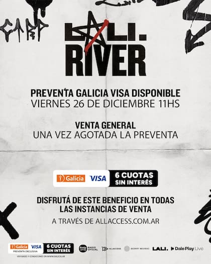 Las entradas pueden comprarse a partir de este viernes 26 de diciembre (Foto: Instagram @livedaleplay)