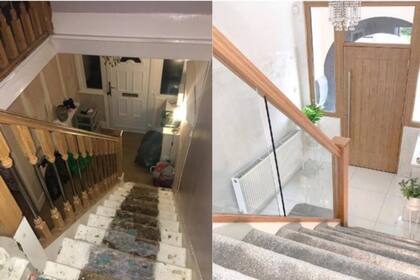 Las escaleras y el acceso a la vivienda fueron modificados con criterios de decoración modernos y elegantes, como el resto de la propiedad