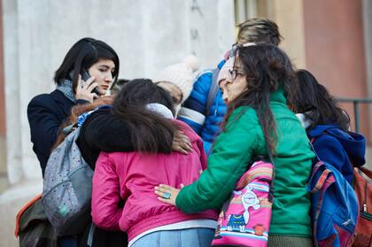 Algunas de las víctimas en las escalinatas del Poder Judicial