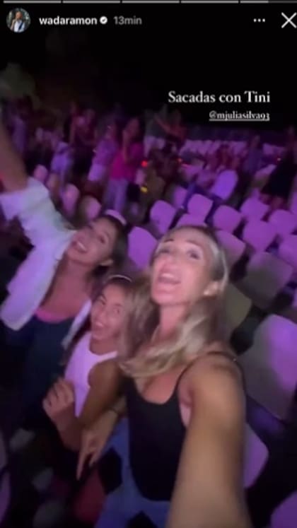 Las esposas de dos campeones del mundo estuvieron presentes en el recital de Tini