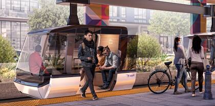 Las estaciones de las góndolas son similares a las paradas de autobuses y pueden estar a nivel del suelo o elevadas