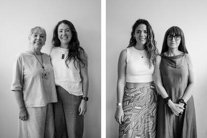 “Las expos son momentos fantásticos para probar nuevos diseños y proveedores”, dicen las arquitectas Laura Kalmus y Samantha Kuperschmit del estudio Kuperdesign. A la derecha, las arquitectas Julia Saramaga y Alejandra Roteta harán el espacio de Patagonia Flooring y Concepto Muebles.