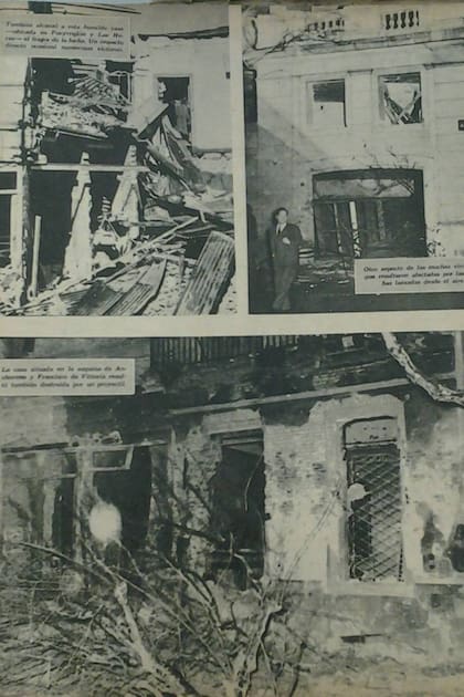 Las fachadas destrozadas tras el bombardeo de la Marina a la Plaza de Mayo el 16 de junio de 1955 en la revista Esto es