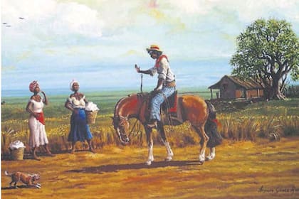 "Las Flores pardas", tradición argentina en un delicioso cuadro de Augusto Gómez Romero